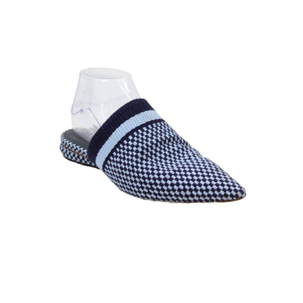 Antolina Paris Womens Slip On Knit Checkered Mules Blue Navy Size 39